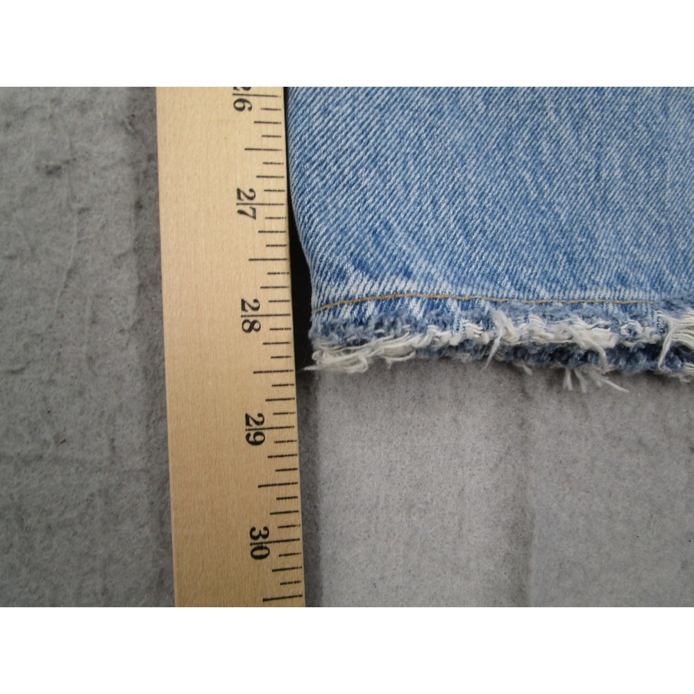 AGOLDE Womens 90s Mid Straight Distressed Button Fly Jeans Light Wash Size 24 - Picture 10 of 13